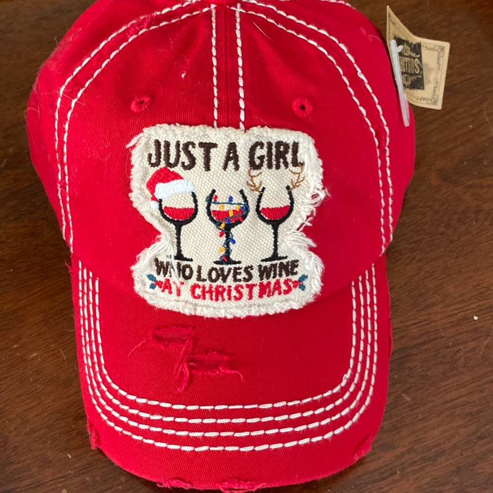 KBETHOS Truckers hat/Cap “Just a girl who loves wine at Christmas“
